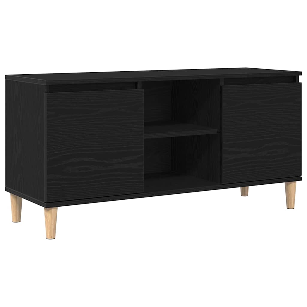 TV Cabinet Black Oak Look 102 x 35 x 50 cm Engineered Wood