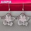 925 Sterling Silver Flower Star Drop Earrings Jewelry
