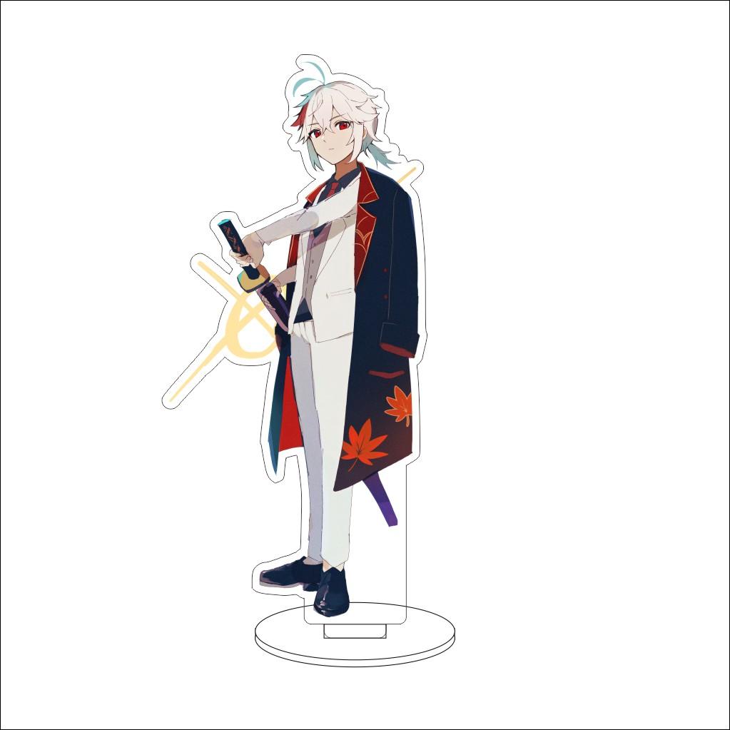 16CM Anime Genshin Impact Figure Stand Model Kaedehara Kazuha Cute Desk Decor Standing Sign Gifts