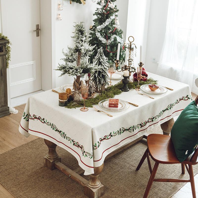 Novoroční dárek Vánoční série Vodotěsný Běžný ubrus na stůl Zesílený Obdélníkový Ubrus na jídelní stůl Ubrus na konferenční stolek