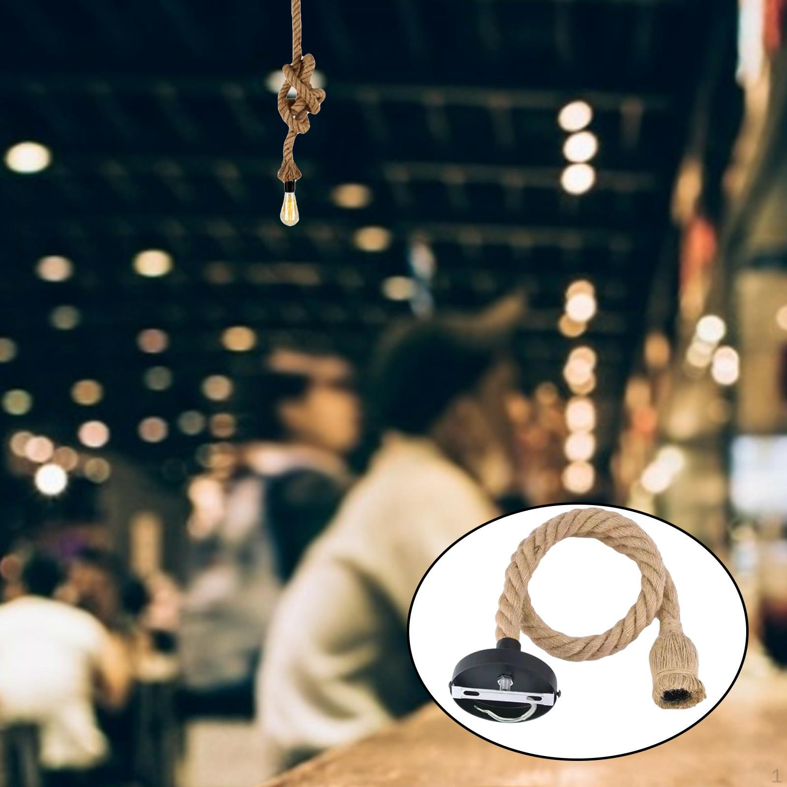 Chandelier Vintage Industrial Rope Pendant Lights Hanging Light for Restaurants Hallway Hotels Single Head