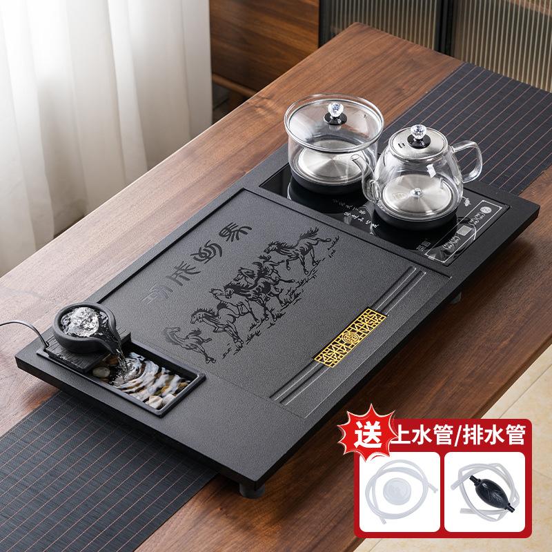 new automatic tea set ceramic household integrated flowing water tea tray kung fu imitation Wujinshi tea table