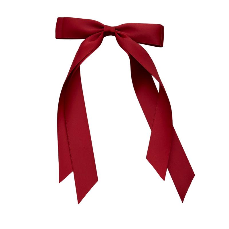 Women's Double-Layer Bow Ribbon Tassel Hair Clip - Woven Long Hair Tie Duckbill Accessory