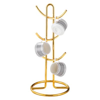 Metal Cup Holder Tree 6 Hooks Coffee Mug Holder Strong Load-bearing Cup Tree Cup Display Organizer Stand for Kitchen Countertop