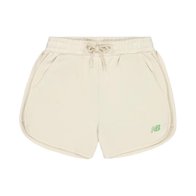 

New Balance Solid Color Lace-Up Training Knit Shorts Women Bottoms Khaki AWS41336-BE