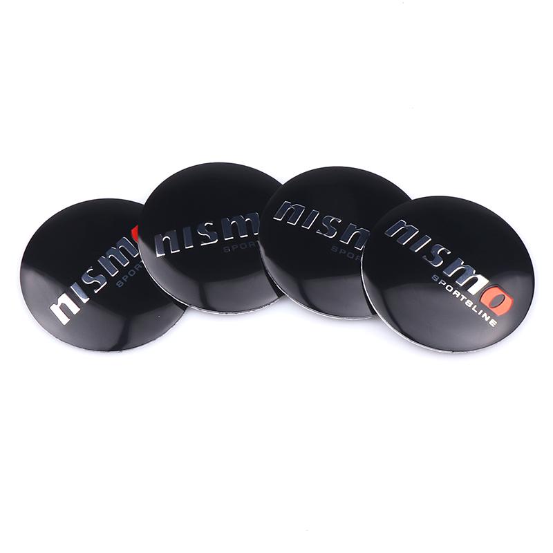 4Pcs 56 60MM Car Emblem Wheel Hub Caps Stickers Hubcap Badge Decals For Nissan Nismo X-trail Almera Tiida Patrol Teana J32 GTR