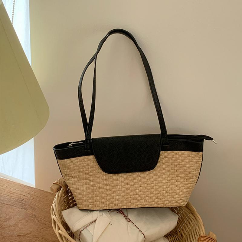 Summer Straw Woven Women Tote Bag Casual Lage Capacity Female Shoulder Bag New Fashion Luxury Designer Handbags