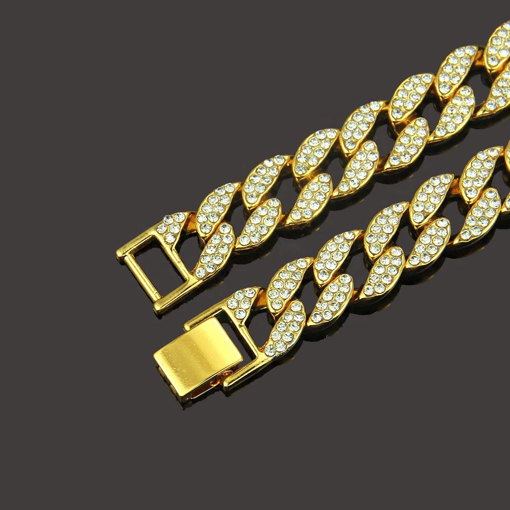 Men's Hip-Hop Diamond Cuban Necklace: European & American Style Gold Chain