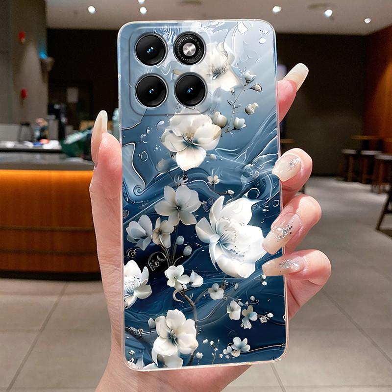 Etui Na Motorola Edge 70 Fusion Przezroczyste Luksusowe Modne Motyl Kwiaty Miękki TPU Silikonowy Pokrowiec Na Telefon dla Edge70 Fusion Zderzak