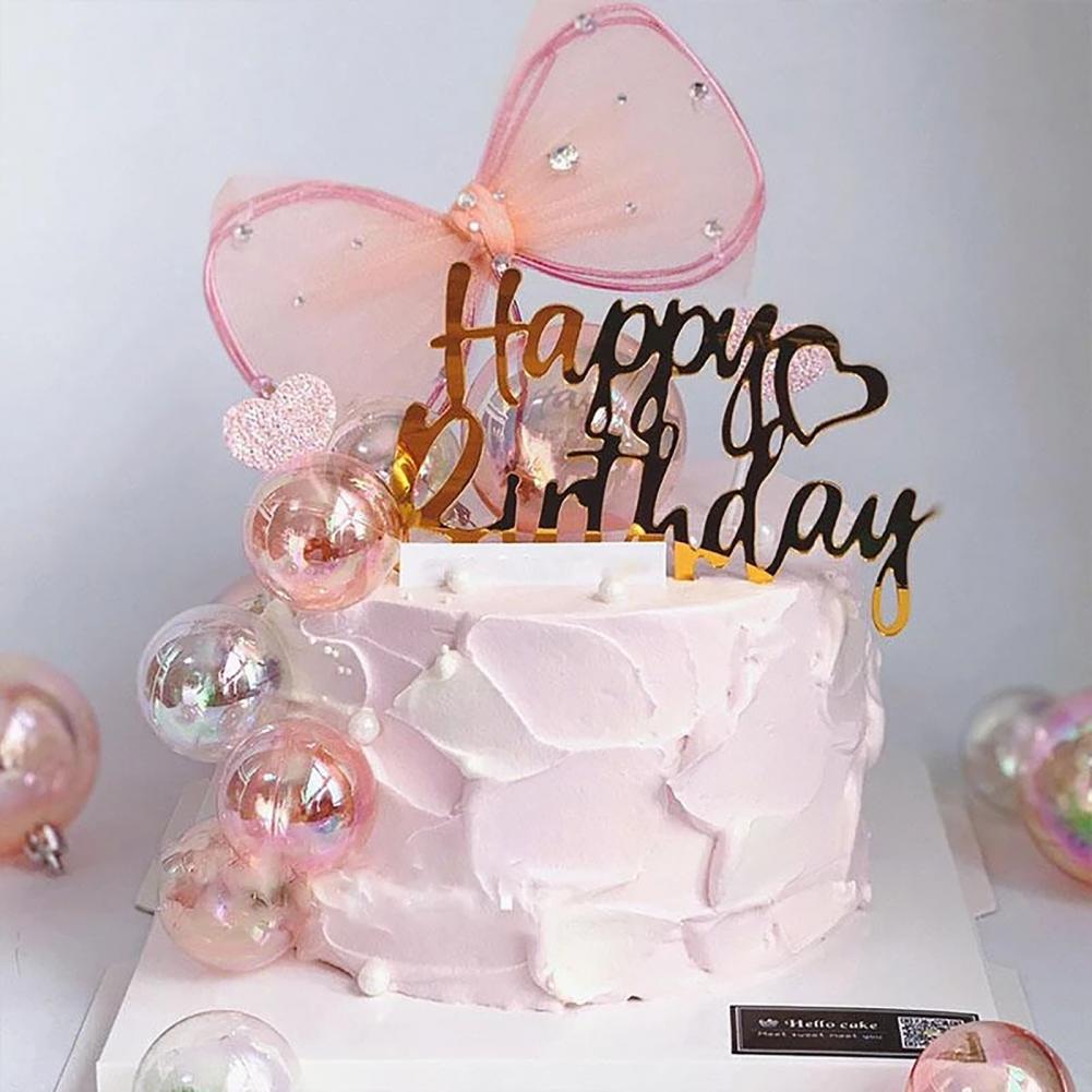 10 Pcs Cake Decoration Ball Transparent Lasers Christmas Tree Wedding Party Cake Topper Baking Ornaments Wedding Bakery Supplies