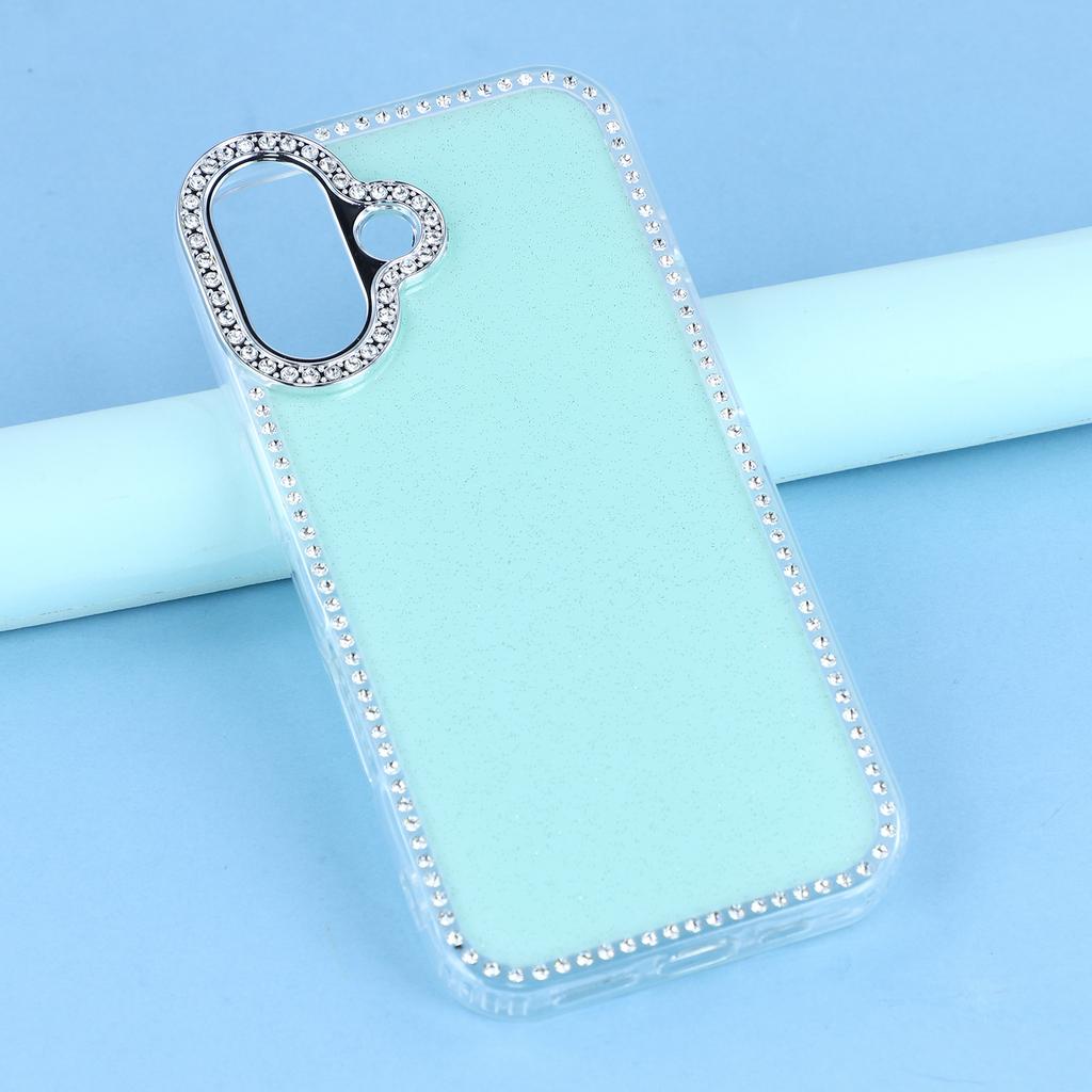 For iPhone 17 Case Rhinestone Edge Glitter Back TPU+PC IMD Phone Cover
