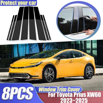 Pour Toyota Prius XW60 Accessoires 60 2024 2025 Cache-bandeaux de vitres de voiture Montants de piliers B C Colonne centrale Autocollant Accessoires de voiture