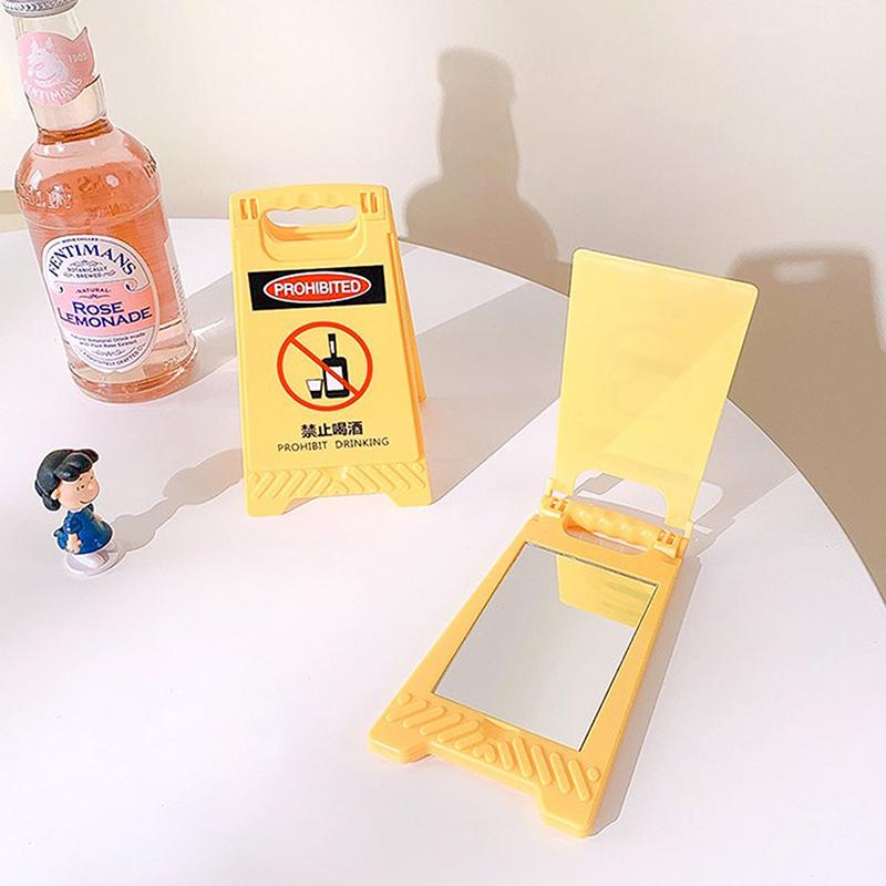 Creative Mini Desktop Prompt Card Folding Makeup Mirror Decoration