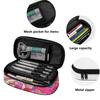 Pencil Bag Large Capacity Smooth Zipper Scratch Resistant Polyester with Main Compartment Mesh Pocket and Pen Slots for Boys Girls