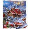 JQ Licensing Silky Log Cabin Winter Supersoft Blanket