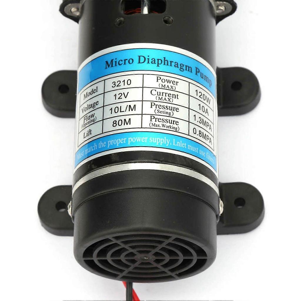 120W Electric Water Pump 10L/m Self Priming Diaphragm Pump for High Pressure Washer 12V/10A