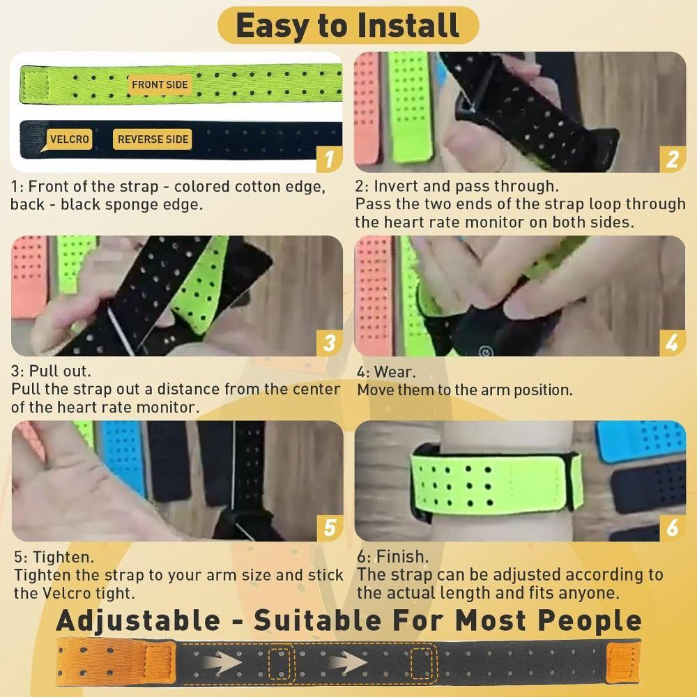 Nuova Fascia da Braccio Regolabile Universale Monocolore Cinturino per Monitor della Frequenza Cardiaca Fascia Elastica da Braccio