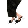 Design sense flower high heels French bag head sandals women's shoes 2025 new spring and summer temperament pointed single shoes