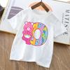 Care Bears Letter AZ T Shirt for Boys Girls Cartoon Name Clothes Tops Summer Breathable Cute Anime Short Sleeve Birthday Gifts
