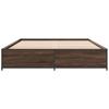 Bed Frame Brown Oak Effect 120 X 190 Cm Engineered Wood & Metal