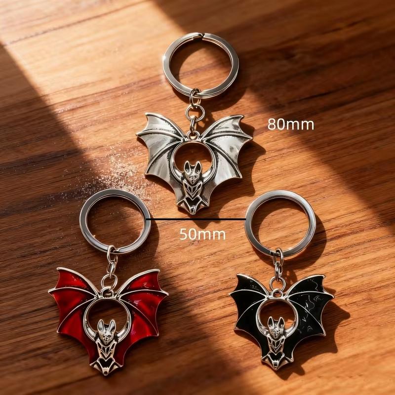 1Pcs Holiday Party Gifts Grunge Punk Style Dark Style Bat Keychain Heart-Shaped Buckle Boot Accessories Halloween Decoration