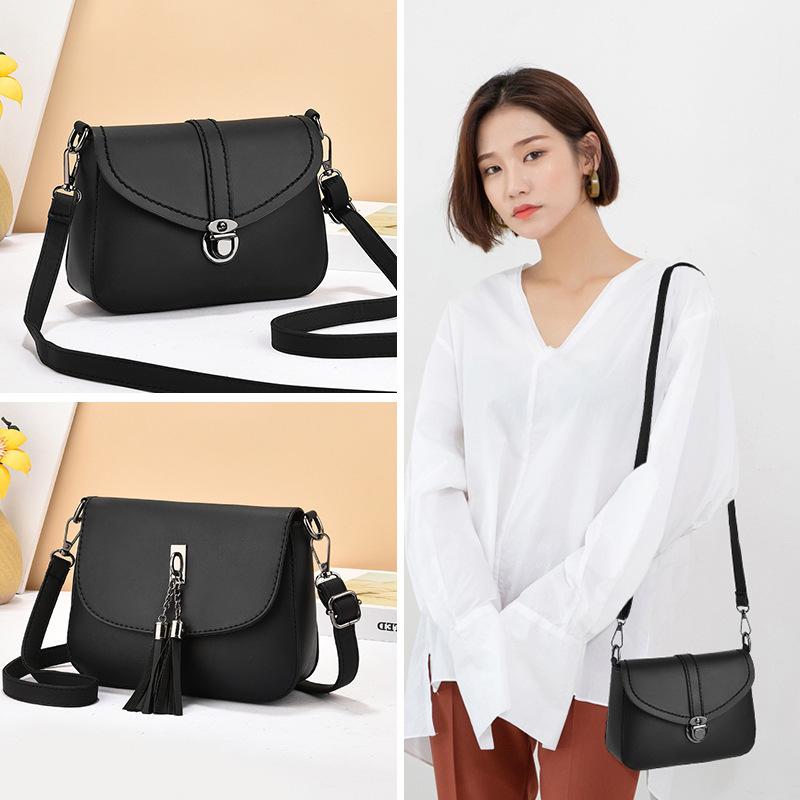 Solid Color PU Leather Tassel Shoulder Crossbody Bag Women Mummy Bag Versatile Practical Casual Fashi Handbag