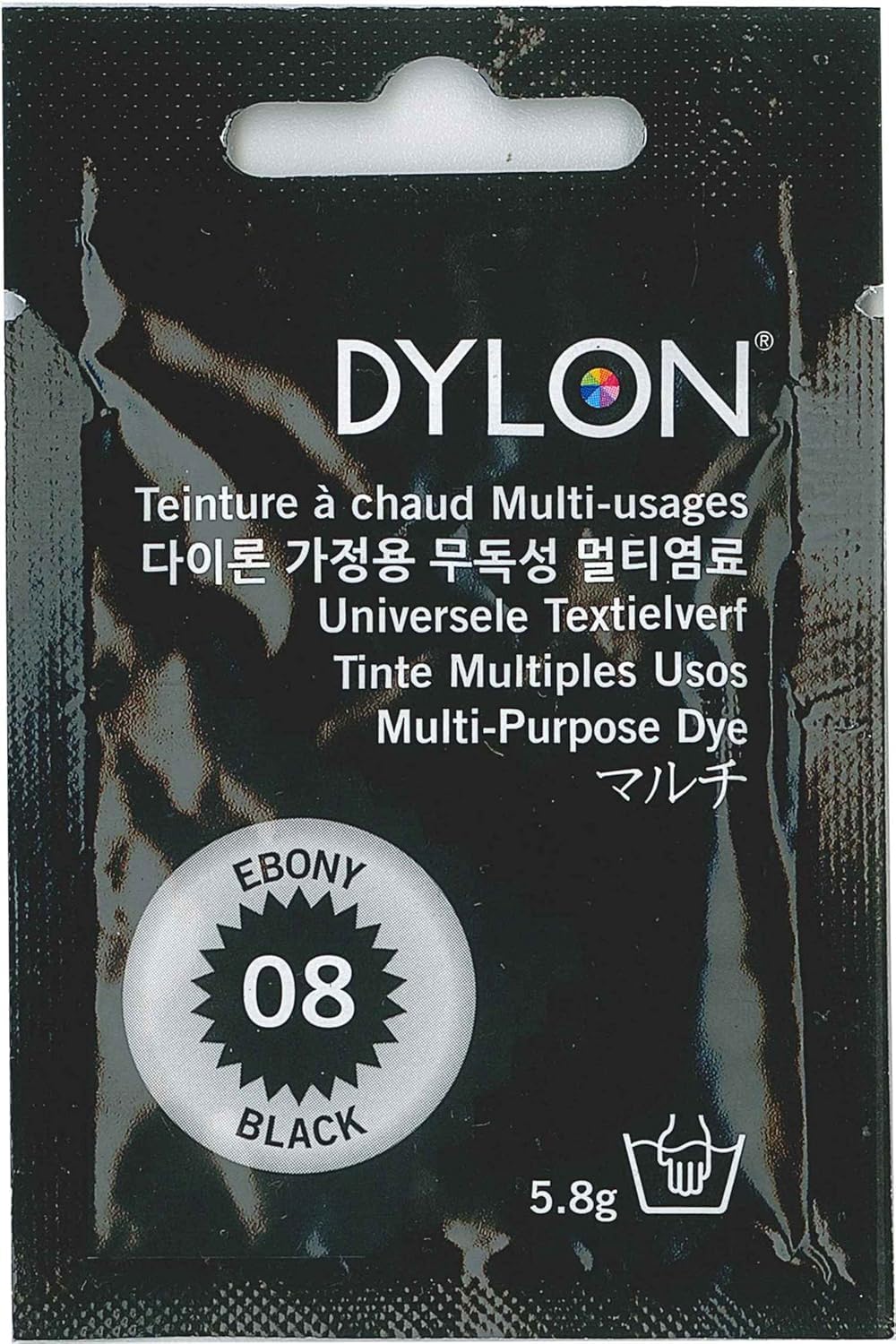 

Dylon Multi 8 Ebony Black Fabric and Fiber Dye for Hot Water Dyeing with Becker s Nitrile Gloves