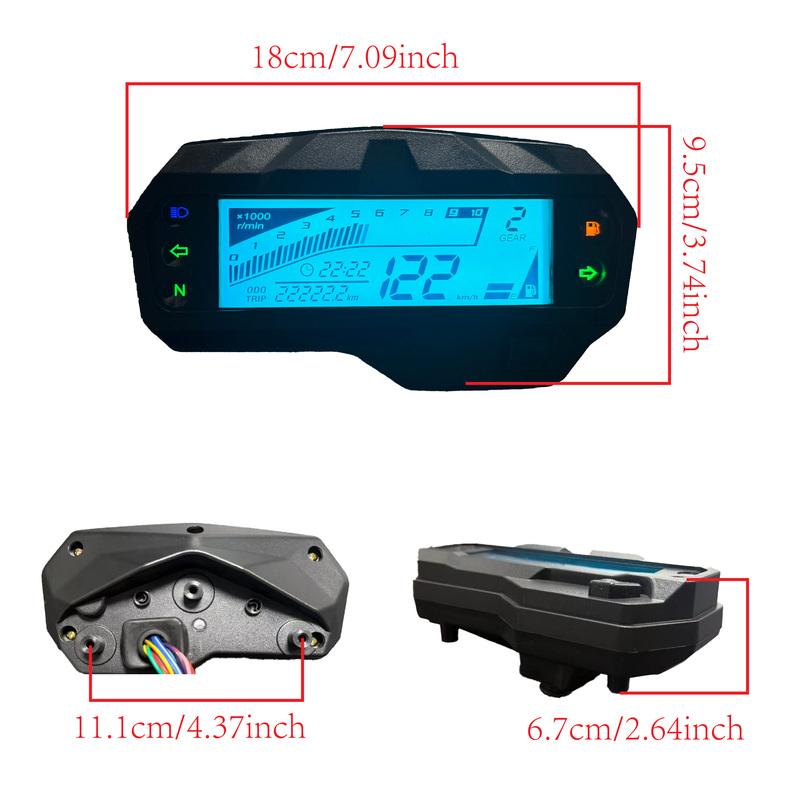 Upgraded LCD Motorcycle Accessories Speedometer Moto Digital Display Tachometer Dashboard With Gear for Yamaha Fz Fi V2 150