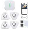 Smart Water Leak Detectors for Home WiFi with App Alerts, Stechro Ajustable 120dB Water Sensor Alarm Leak Detector for Basements Sink Kitchen