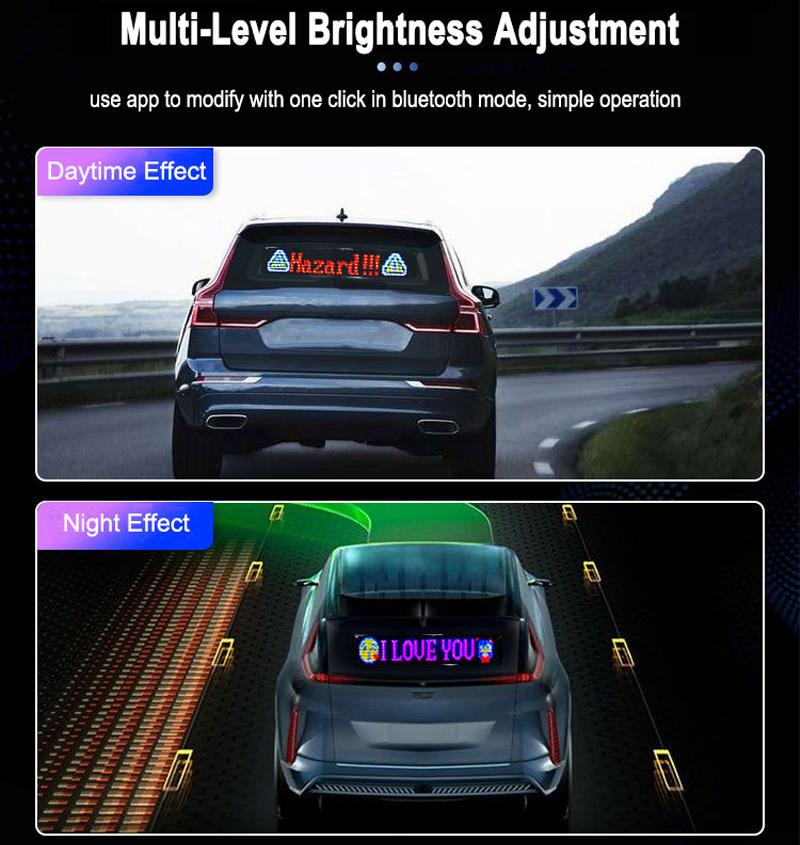 Car LED Sign Bluetooth Smart APP IP65 LED Pixel Panel Night Light DIY Programmable Flexible LED Display For Car Store Hotel Bar