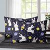 Cartoon Space Bunny Pattern Bed Hat Four-Piece Bedding Set Bedroom Dormitory Bedding Decoration
