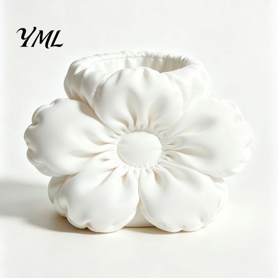 Cute Aesthetic Desk Decor Satin Flower Pen Holder, Petal Design Organizer, Durable Unique Floral Accessory PLA Desktop Storage Container, for