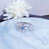 Zircon Moonstone Open Ring Irregular Love Snowflake Niche Light Luxury High-End Personality Ring