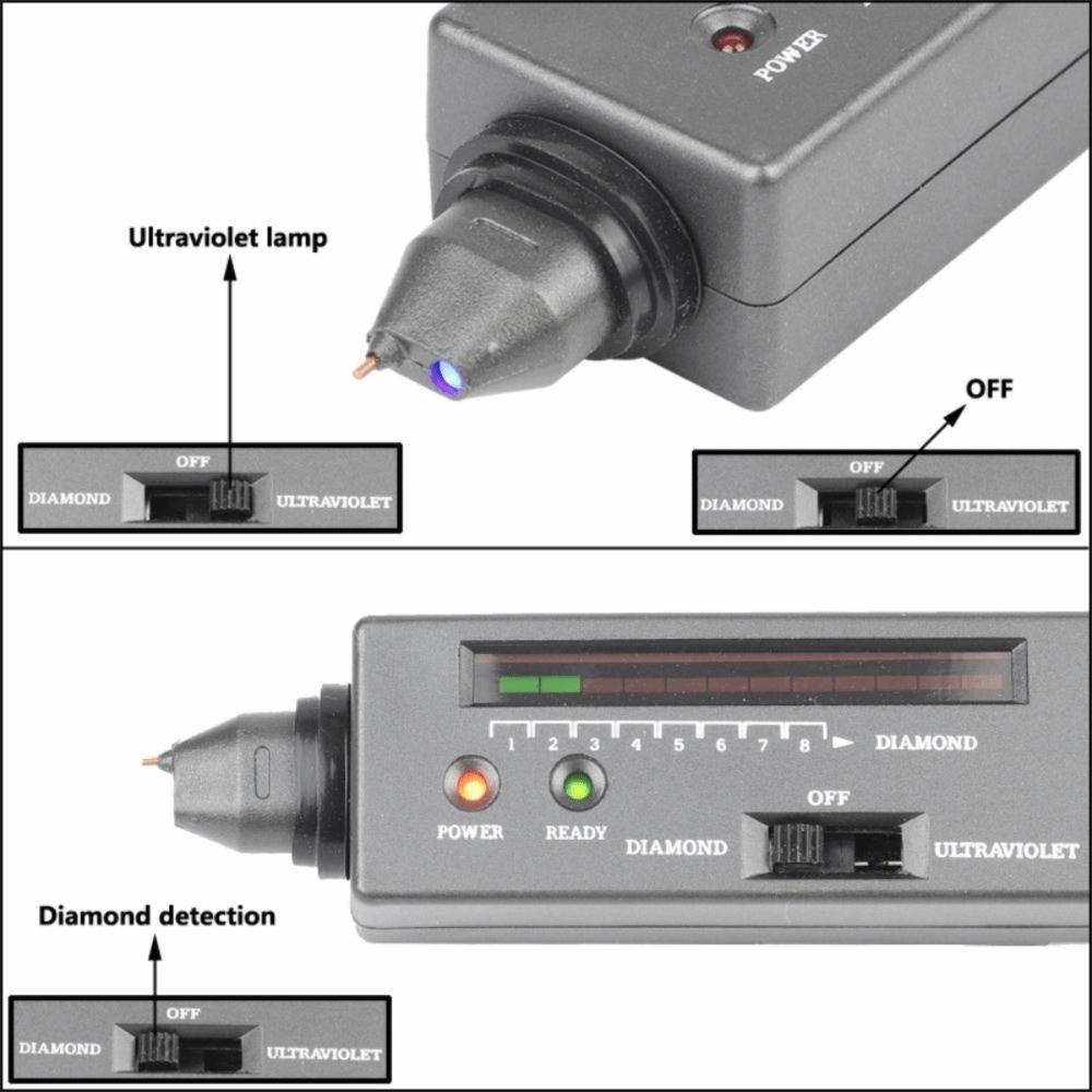 Fast 0.5s Detection Diamond Tester Pen UV Light 365nm Jewelry Tester Gemstone Detector For Jewelry