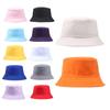Hwcap Pure Cotton Solid Color Fisherman Hat With Embroidered Logo, Portable Bucket Hat For Sun Protection