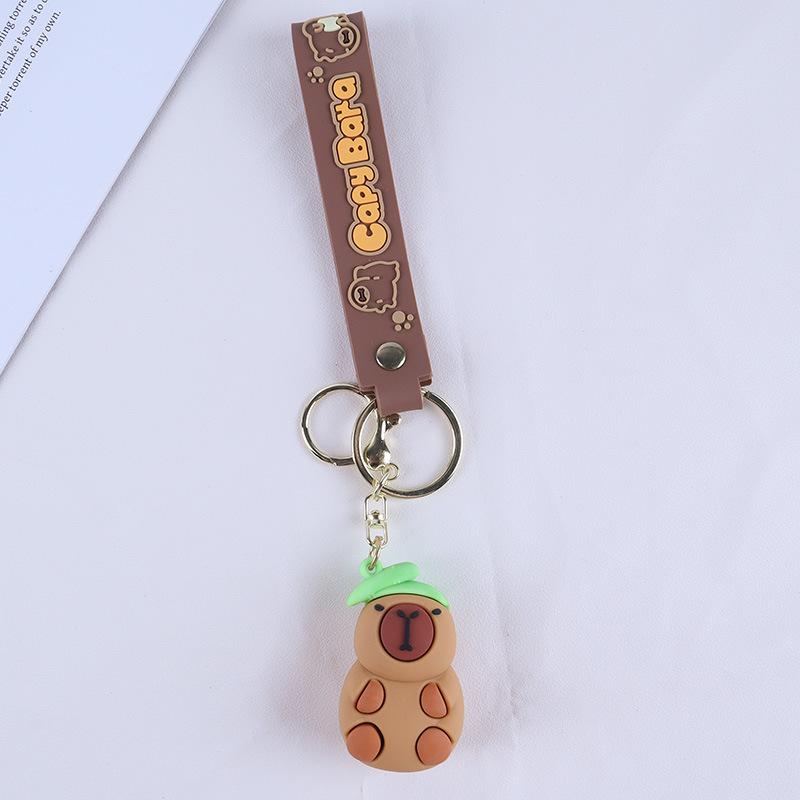 Capibala Keychain Cute Capybara Backpack Pendant Car Keychain Children's Doll Machine Small Gift