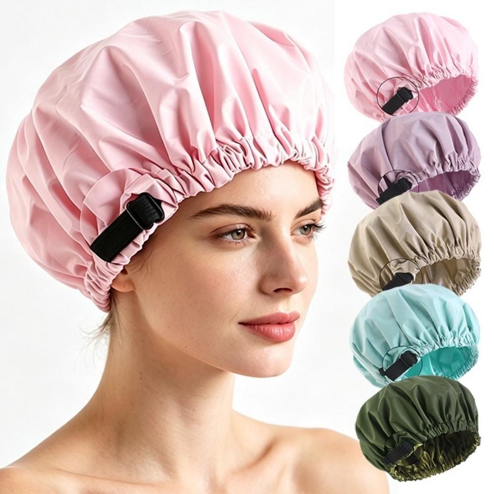 Double Layer Hair Wrap Cover Adjustable Sleeping Cap Comfortable Shower Caps Household Use