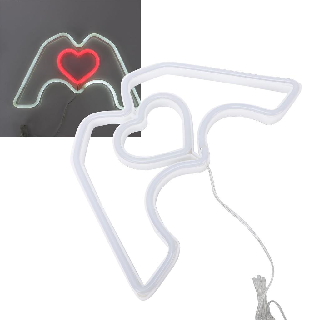 Heart Hands Neon Sign Red White Loghting Battery Operated Love Finger Neon Light for Room Decoration