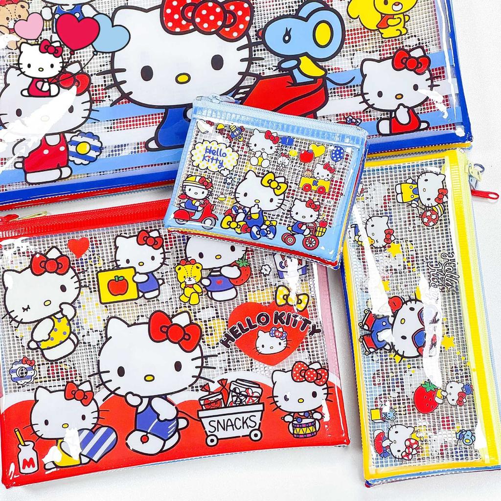 Cartoon New Peripheral Stationery Bag Pencil Case Multi-Purpose Storage Bag Made Of Pvc Waterproof Material 4Pcs