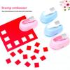New 2x1.8cm Stamp shape Craft Punch Embossing Machine Round Hole Punch Toothed Puncher Embosser
