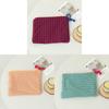 Canvas Grid Pattern Makeup Bag With Zipper For Daily Use And Travel Storage