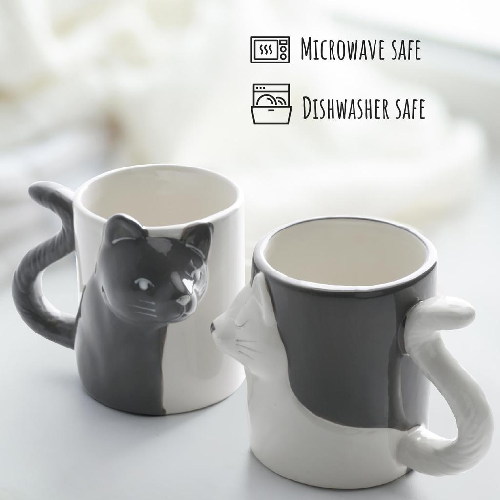 MIAMIO Kyssande Katt Muggar Kattälskare Gåvor för - Set/Kaffekoppar, Män/Kvinnor