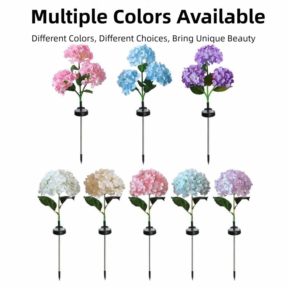 Realistic Solar Embroidered Flower Lamp Outdoor Hydrangea Light Backyard Landscape