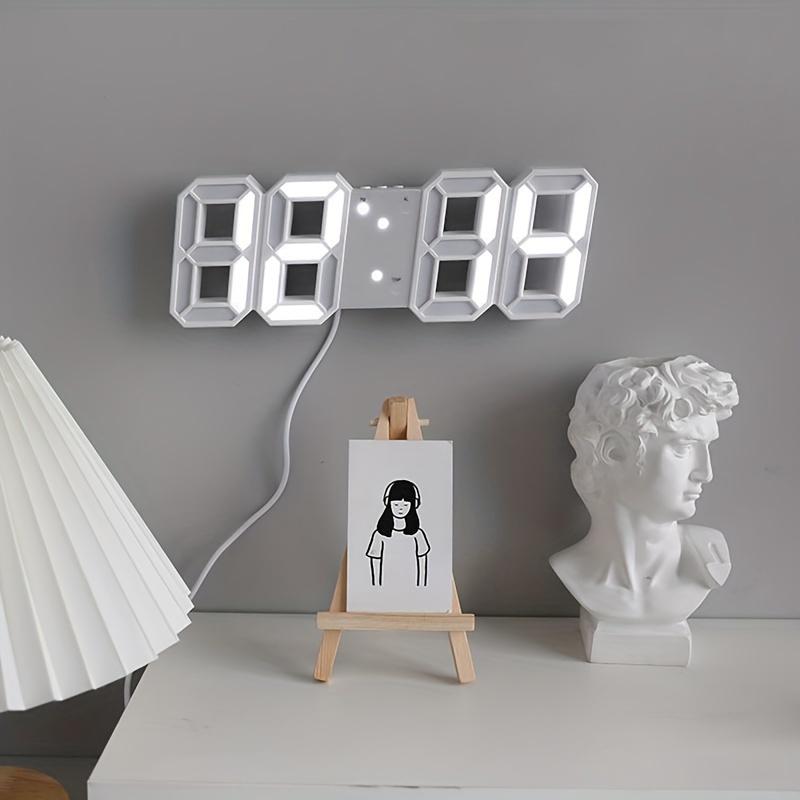 3D LED Wall Clock: Modern Digital Design with Nightlight & Luminous Alarm for Living Room Decor