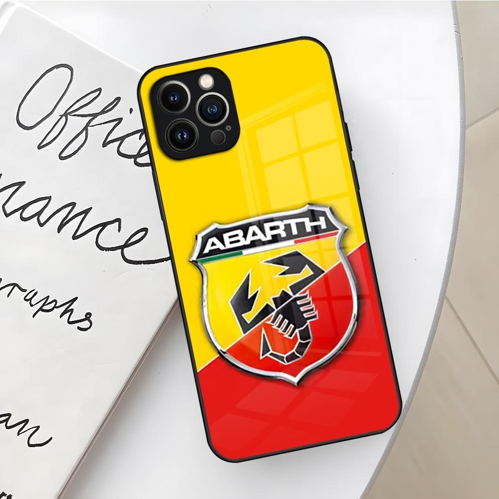 ABARTH Italy Car Phone Case for Iphone 16 15 14 12 11 13 Pro Max Mini X Xr Xs Se 8 Puls glass Cover