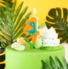 Candle On Cake Number 4 Four Dino Dinosaur
