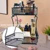 Double Layer Fruit Basket Storage Rack Organizer Heavy Duty Iron Material for Kitchen Bathroom Home Use