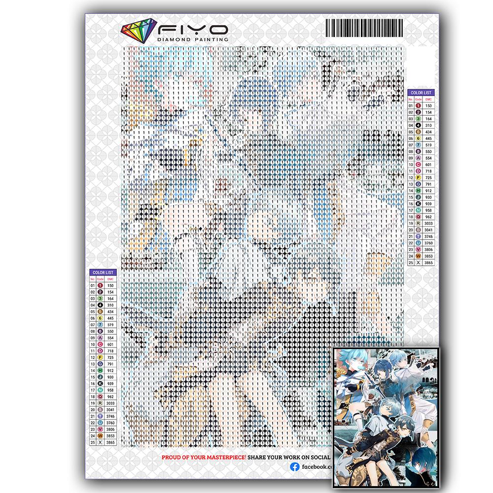 5D DIY Genshin Game Character Cross Stitch Rhinestones Diamond Drawing Embroidery Mosaic Home Decor