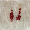 New Year Asymmetrical Red Festive Earrings: Versatile, Fashionable, and Celebratory