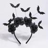 Halloween Role-Playing Headband Cute Artificial Flowers Gothic Bat Headband Creative Dance Party Costume Headwear Hair Accessory